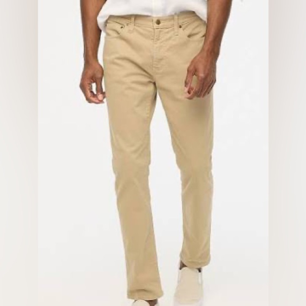 NWT J.Crew Men's 40x32 Flex Straight-Fit Garment Dyed 5-Pocket Pant - Khaki